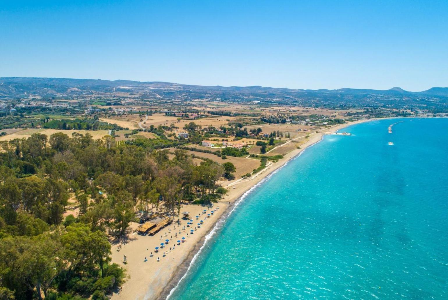 Sun Beach Villa Tria Polis Bagian luar foto